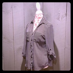 XL Pin Striped Blouse